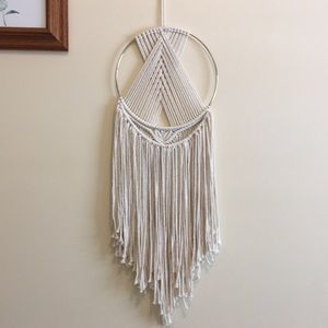 Handmade Boho Macrame Dreamcatcher Natural White